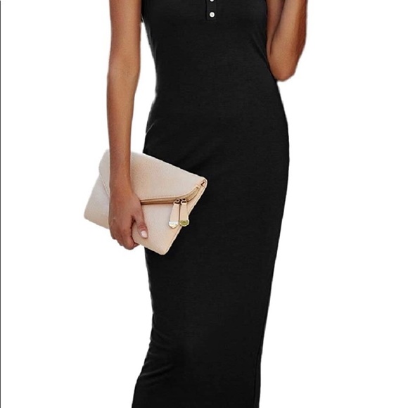 Women Sleeveless Midi Dress Bodycon Fitted  with Button   (brand new with tag) - Picture 4 of 5